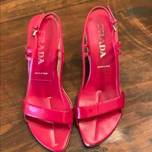 Prada strapping wedges